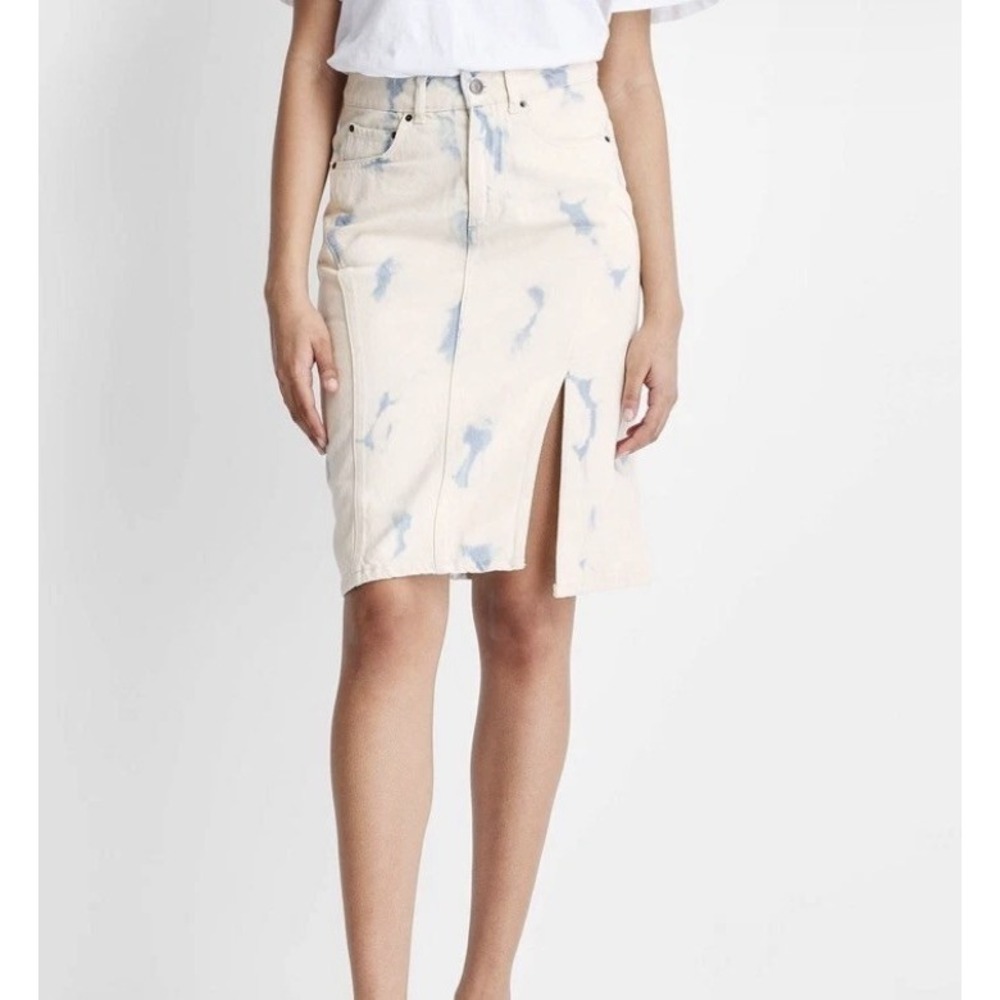 Future Collective Gabriella Karefa-Johnson Tie Dye Denim Midi Skirt Sz 12 Blue